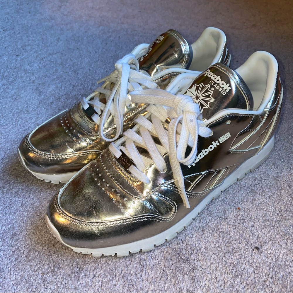 Metallic Silver Reebok x Sandro Sneakers
